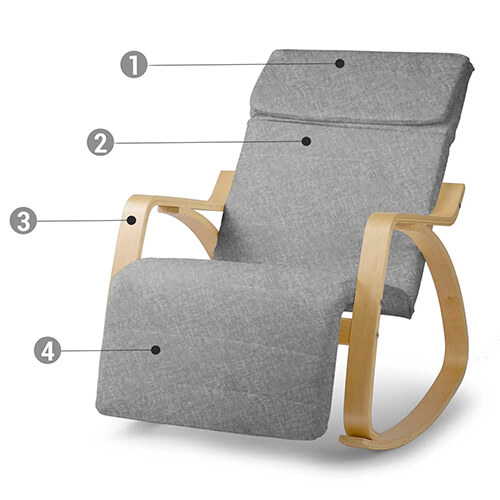 Fotoliu balansuar Suzi gri deschis