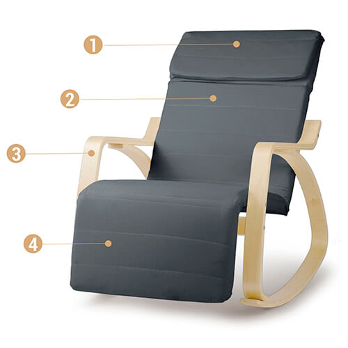 Fotoliu balansuar Suzi gri inchis