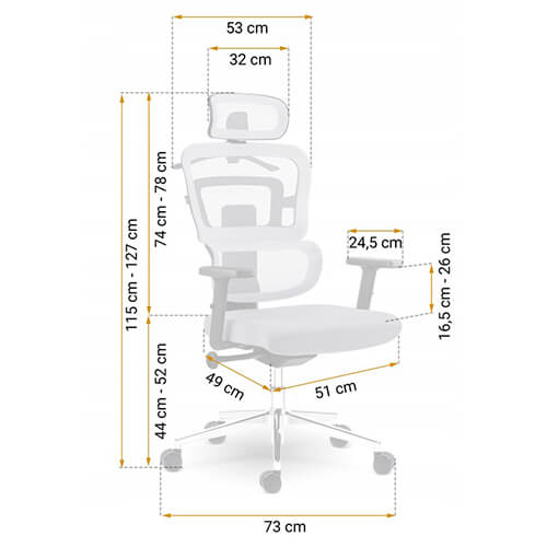 Scaun pentru birou plasa Nicea gri