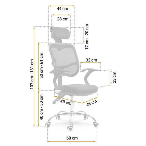 Scaun pentru birou plasa Riga negru 240500