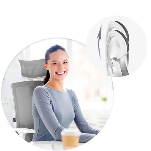 Scaun pentru birou plasă Rotar gri/alb 240100