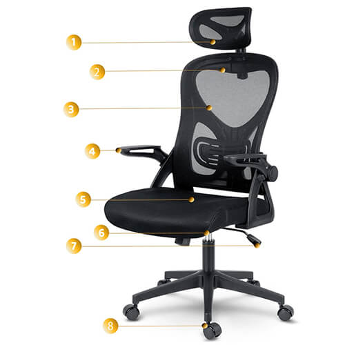 Fotoliu pentru birou plasa Todden negru 2480